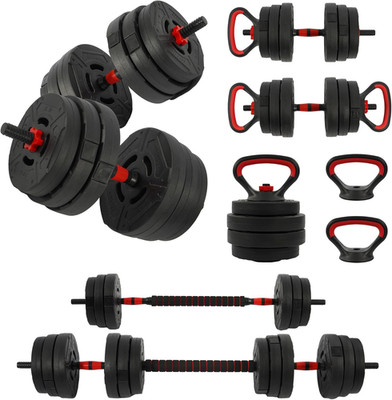 Adjustable 3-in-1 Dumbbell, Barbell & Kettlebell Set - Portable Weights