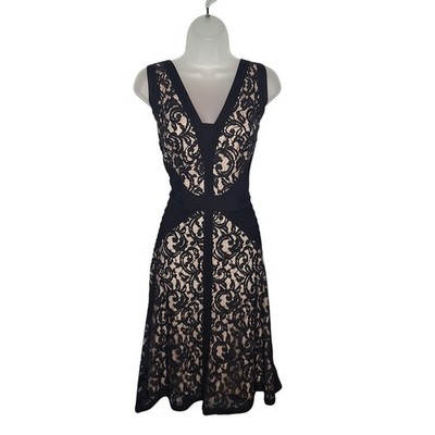 Tadashi Shoji Lace Overlay Dress Fit & Flare 12 Evening Formal Sleeveless  Black | eBay