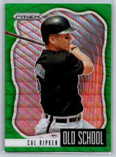 Cal Ripken Jr 2021 Panini Prizm Old School Green Wave Prizm OS-9 Orioles