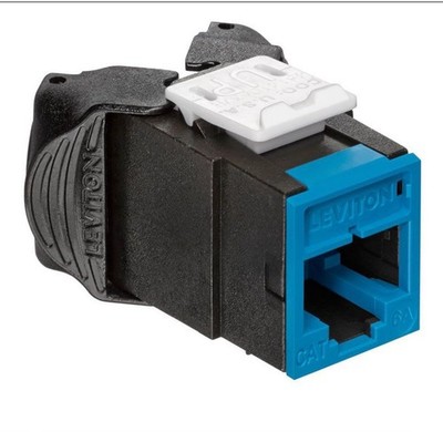 Leviton 6AUJK-RL6 Atlas-X1 QuickPort Cat 6A UTP Blue Jack 10-Pack New Keystone 