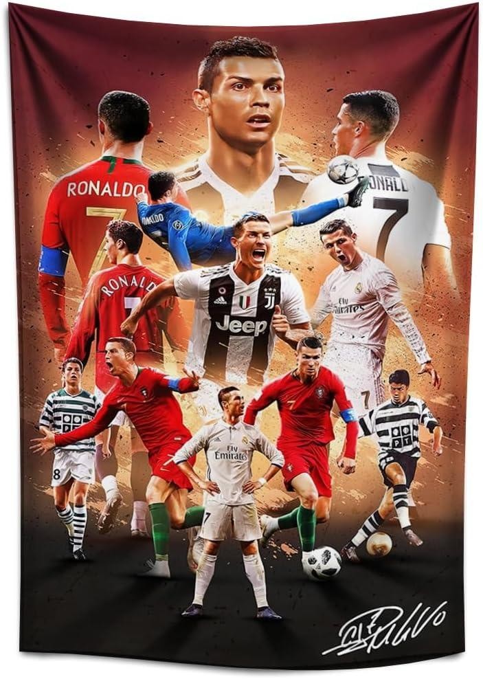 Fifa World Soccer Superstar Cristiano Ronaldo Signed Wall Tapestry