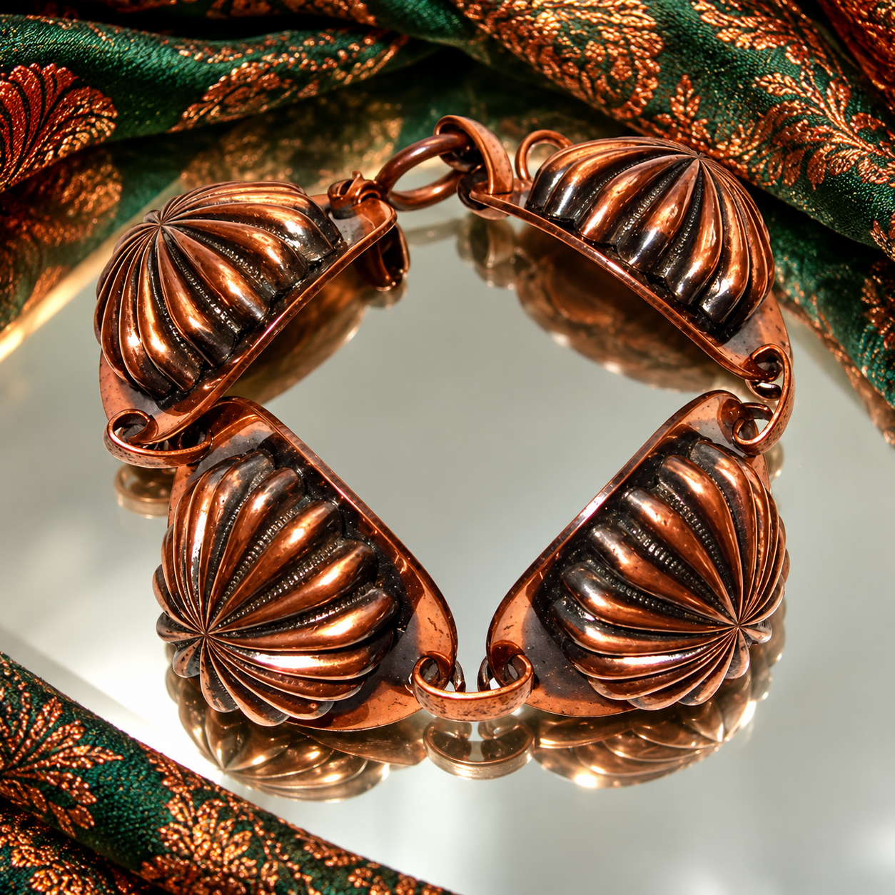 1940s RARE German Copper Vintage Bracelet Big Star Feather Design | eBay