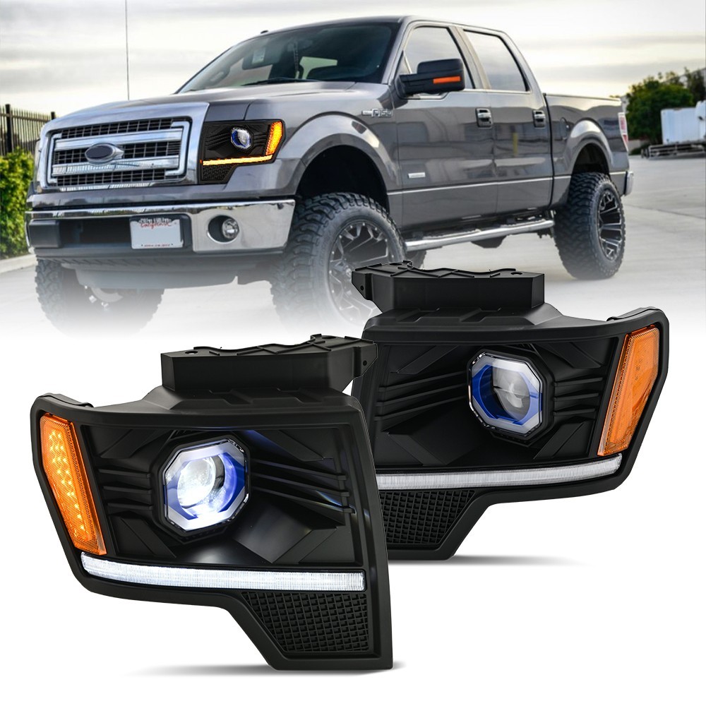 LED Projector Headlight For Ford F150 F-150 2009-2014 Sequential Front Head Lamp