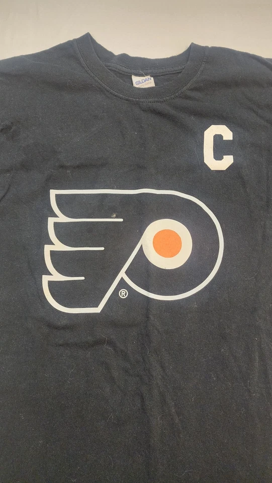 Philadelphia Flyers 衬衫男式 XL NHL 曲棍球 Eric Lindros 球衣 退休 近 — 第 2/4 张图片