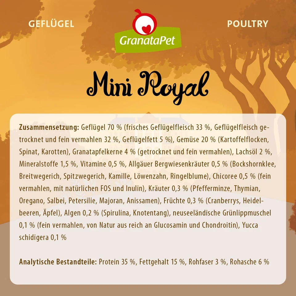 Mini Royal Geflügel Trockenfutter für Hunde Hundefutter ohne Getreide & ohne ... - Bild 4 von 4