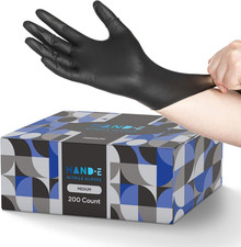 Black Nitrile Disposable Gloves Medium, 50 Count - BBQ, Tattoo, Hair Dye, Cookin