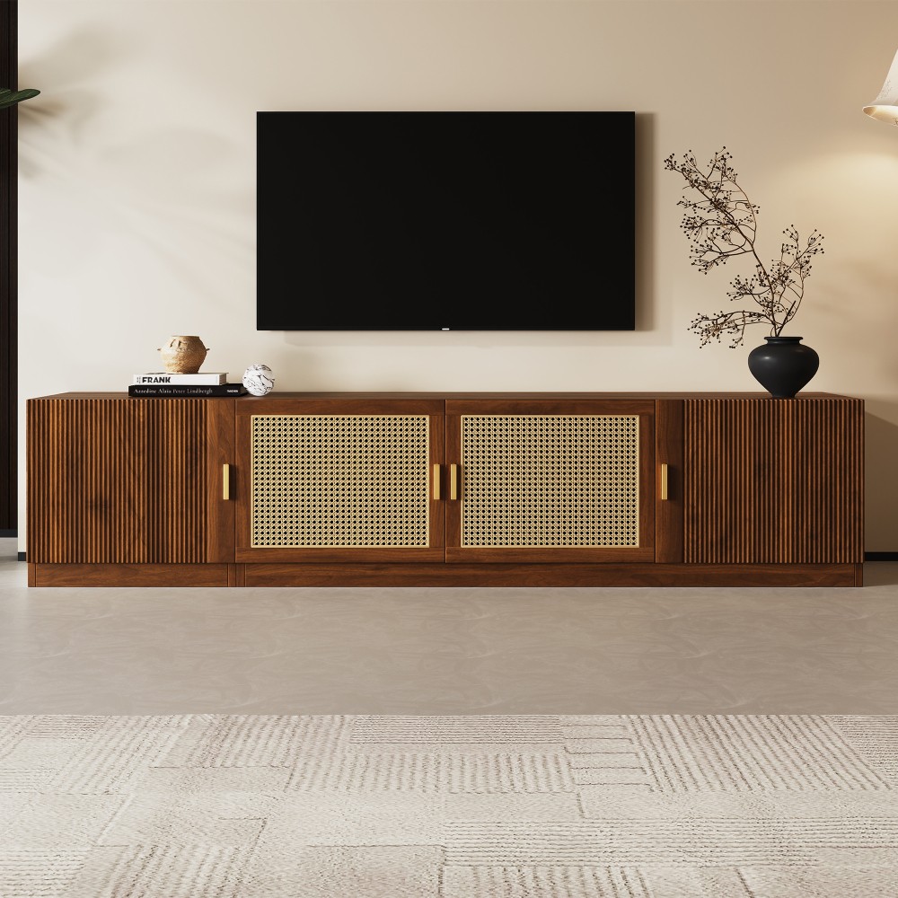 Tv Console For Living Room Media Console With Doors Adjustable