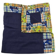 Baby Gap Wildlife Safari Navy Blue Patchwork Cotton Baby Blanket Vintage Y2K