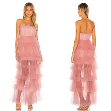 Lovers and Friends Bobbit Tiered Strapless Blush Pink Maxi Gown Size XXS