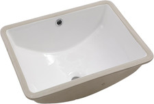 Undermount Bathroom Sink 18X14 Inch White Rectangle Porcelain Vanity Sinks Under