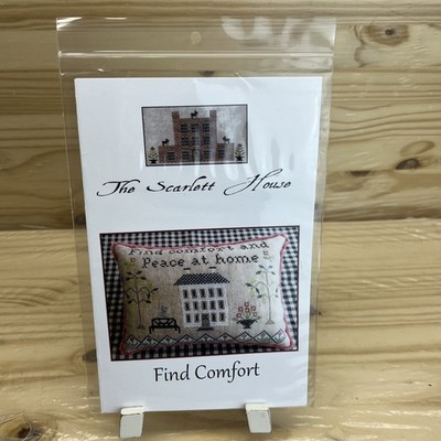 The Scarlett House Cross Stitch Pattern Find Comfort and Peace at Home Pillow