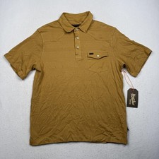 Howler Bros Ranchero Jacquard Polo Shirt Mens Medium Honey Mescal Casual Western