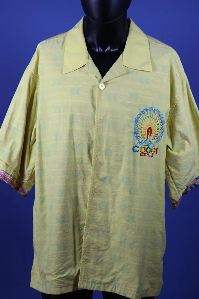 Vintage COOGI Australia Embroidered Shirt Men's 2XL 90s Multicolor Cotton RARE - Image 2 of 4