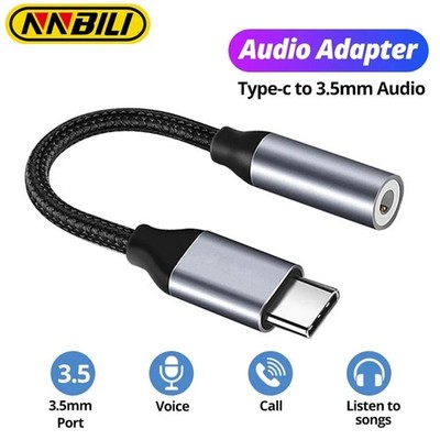 For iPhone 15 Samsung USB Type C to 3.5mm Aux Jack Adapter Earphone Dongle Cable