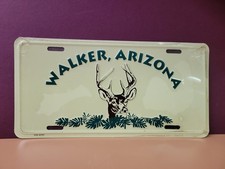 Vtg Walker Arizona USA License Plate Tag Sign Vanity Deer Hunter Booster 