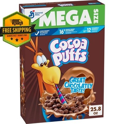 Cocoa Puffs Cereal   Chocolatey Breakfast, Mega Size, 25.8 oz