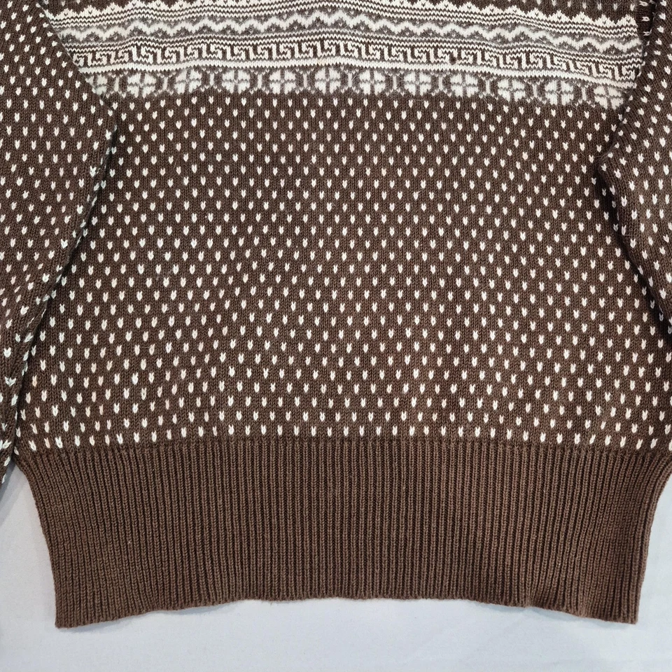 Suéter para mujer Esprit Collection grande marrón Fair Isle tejido nórdico lana de angora Foto 4 de 4