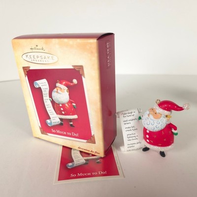 Hallmark Ornament 2004   So Much To Do!   Santa and his To Do List    w/ Box