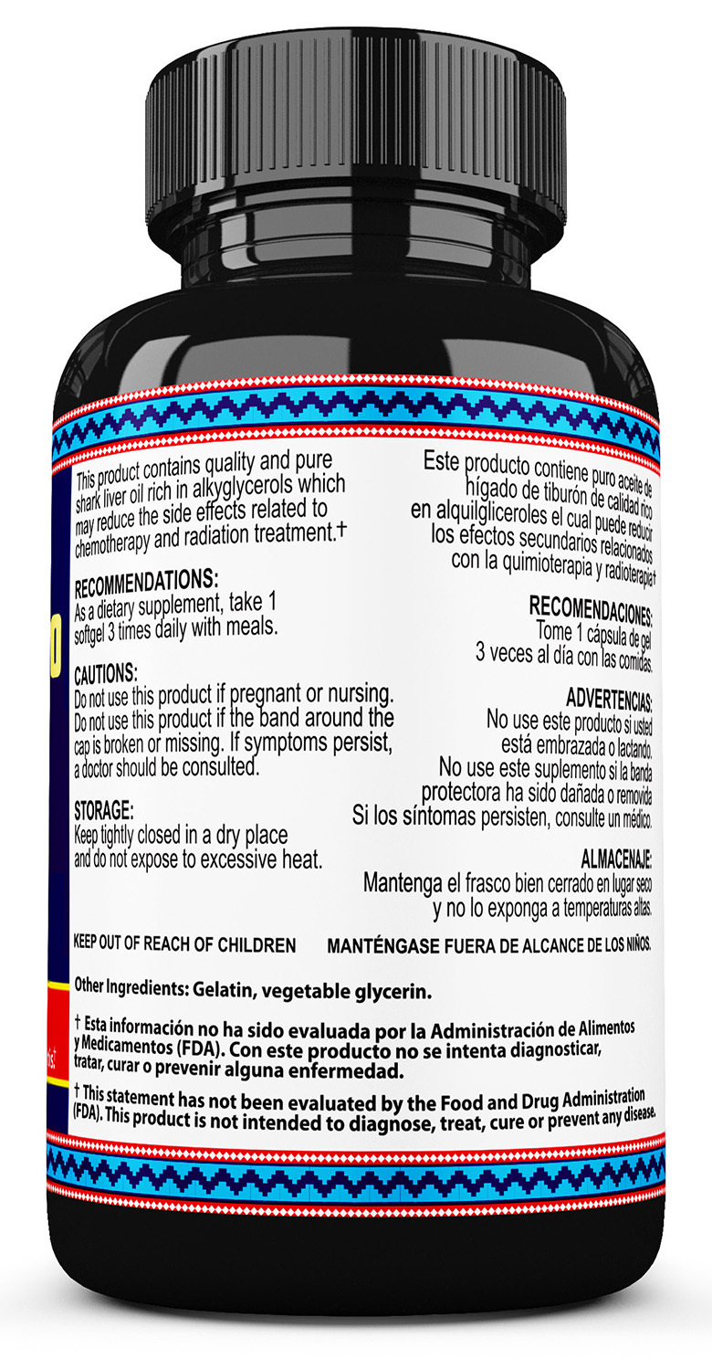 Shark Liver Oil Aceite de Higado de Tiburon 500mg 20 Alkylglycerols