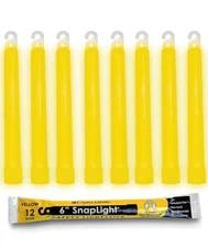 Lot OF 8 Yellow Cyalume Emergency Light Sticks EMP Prepper 12 HOUR EX 08/24