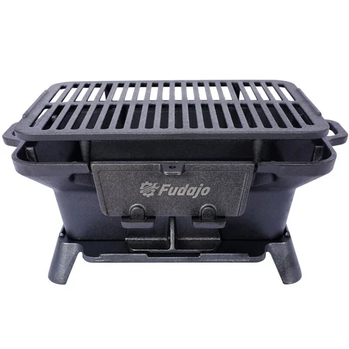 Portable Cast Iron Grill Outdoor Charcoal Barbecue Grill Camping Hibachi Grill