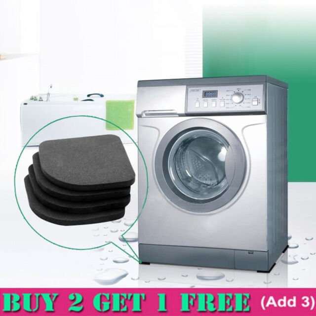 Black Washing Machine Pads Anti Noise Vibration Non Slip Walking Dryers 4Pczo