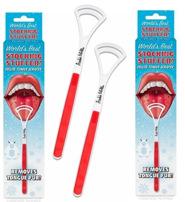 Gag Gift World S Best Christmas Stocking Stuffer Deluxe Tongue Scraper 2 Pack Ebay