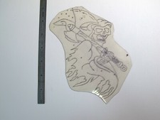 vtg 1960s 1970s Tattoo acetate stencil Axe Wielding Reaper LG. signed BS