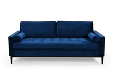 3 Seater Velvet Sofa -Navy Blue or Dark Green Flat Pack Easy Delivery & Assembly