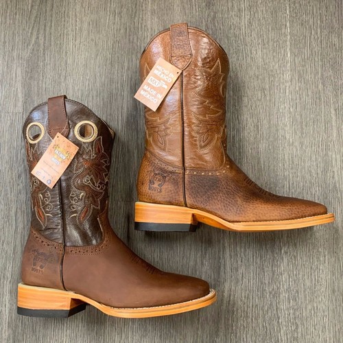 BOTAS DE RODEO PARA HOMBRE PATRÓN TORO DOG PUNTERA DE CUERO CUERO MODELO #710 |