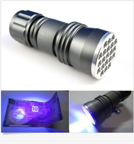 UV Ultra Violet 21 LED 395 nM Flashlight Blacklight Inspection Torch Light Lamp - Picture 1 of 6
