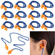 10 Set Reusable Hearing Protection Earplugs Corded Safety Soft Silicone Ear Plug