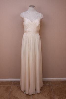 JCrew Silk Chiffon Beatriz Gown 12 Ivory Formal Wedding Gown Cocktail $1200 