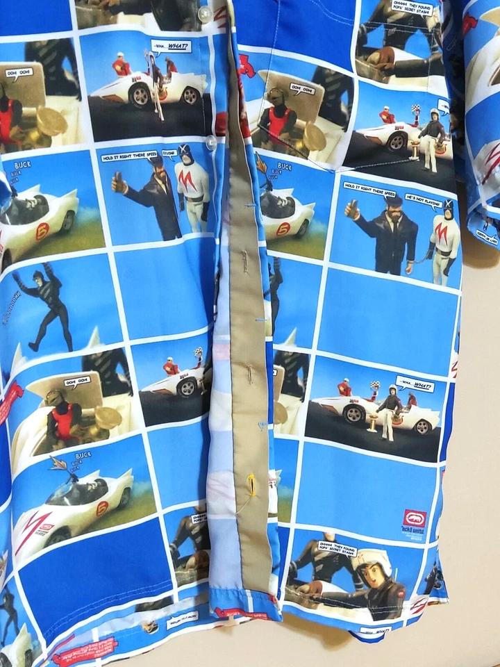 Camisa con botones Echo Unltd negra Rhino Exhibit Speed Racer Go Go Speed talla L Foto 4 de 4