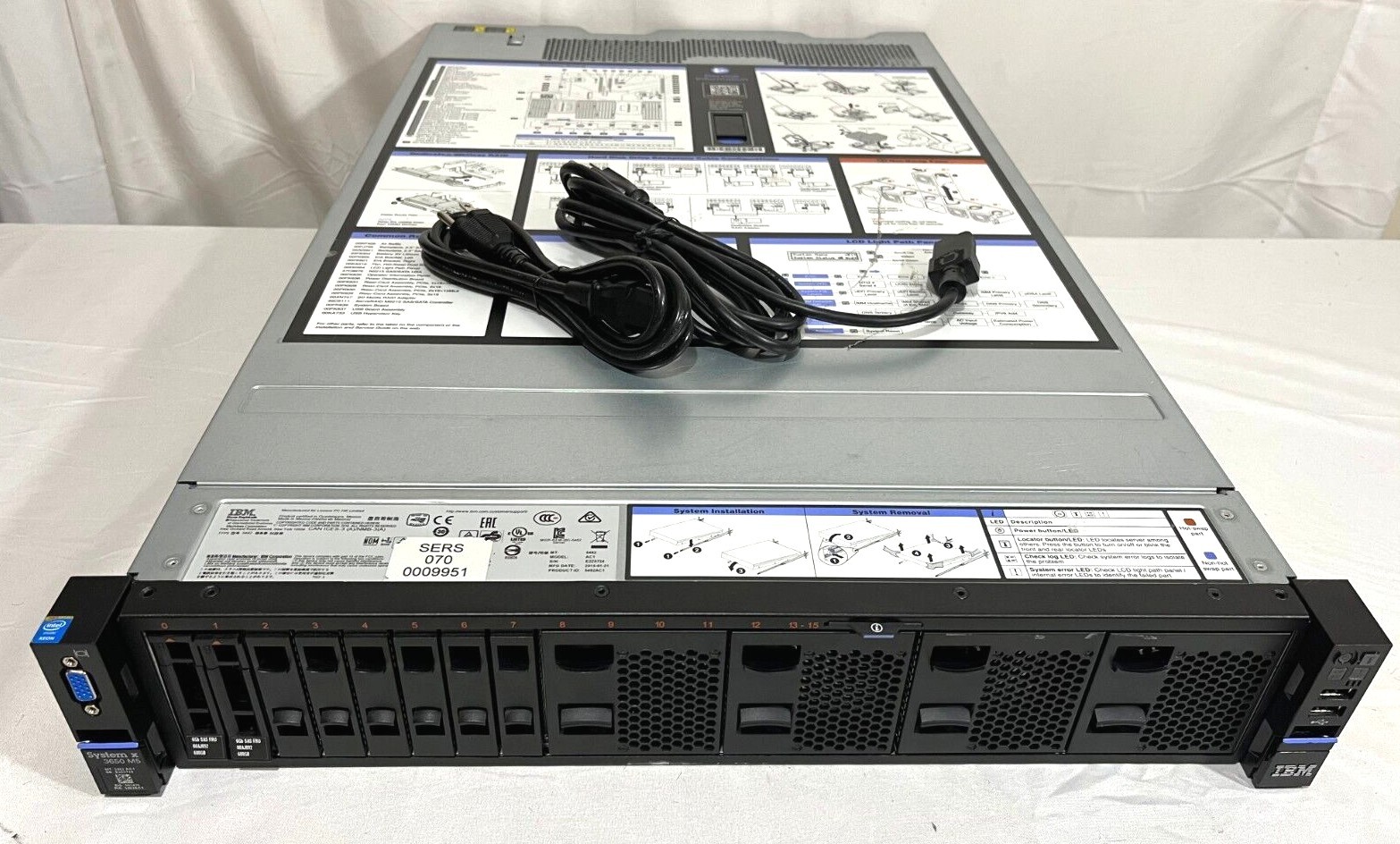 Lenovo X3650 M5 8Bay 2.5" Server 2x E52650 V3 CPU 32GB DDR4 RAM 12Gb