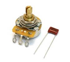 (1) Genuine Fender 250k No-Load Split Shaft Guitar/Bass Tone Pot 099-0832-000