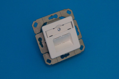 BTR E-Dat Datendose, Netzwerkdose C6 Cat.6 UP 2RJ45  1307381102-I mit Platte