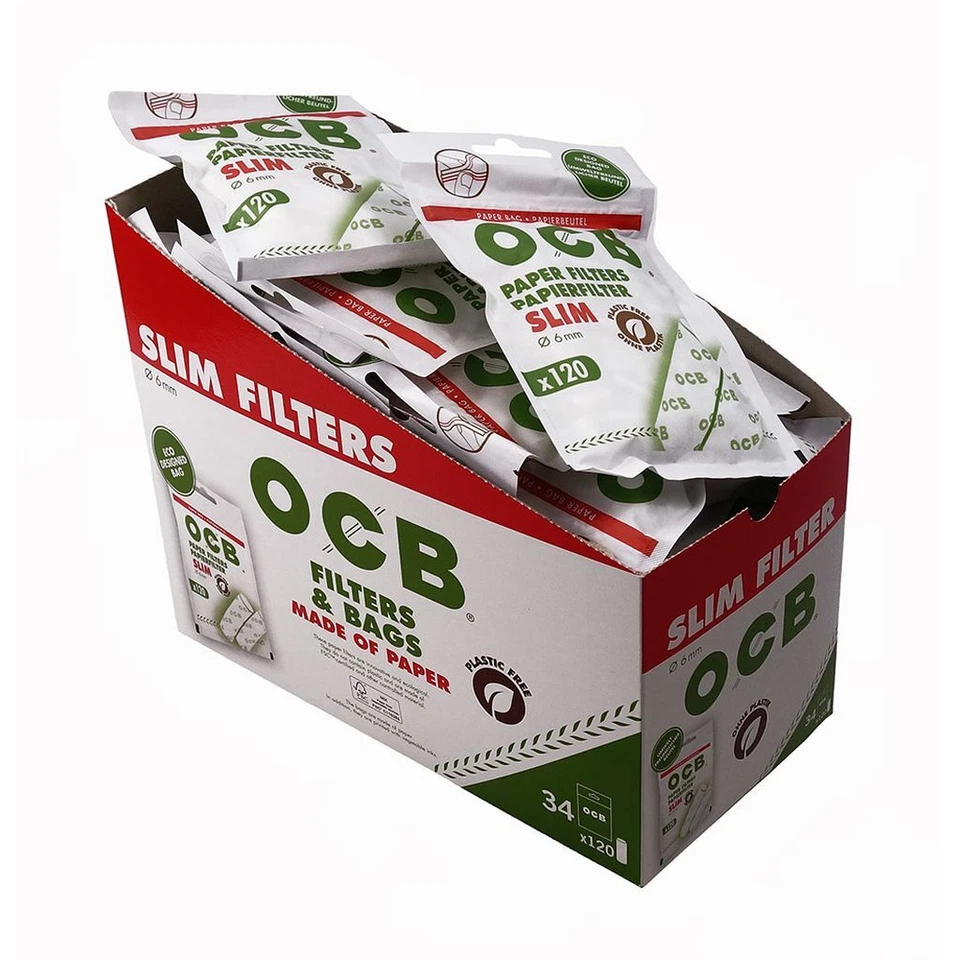 OCB Paper Filter Slim 6mm, environmentally friendly paper filters in paper bags - Image 2 of 2
