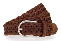 Mustang Braided Leather Belt W75 GüRtel Mid Brown Braun Neu