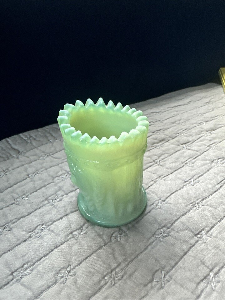 Unique Jadite Jadite Native American Indian Head Toothpick Holder