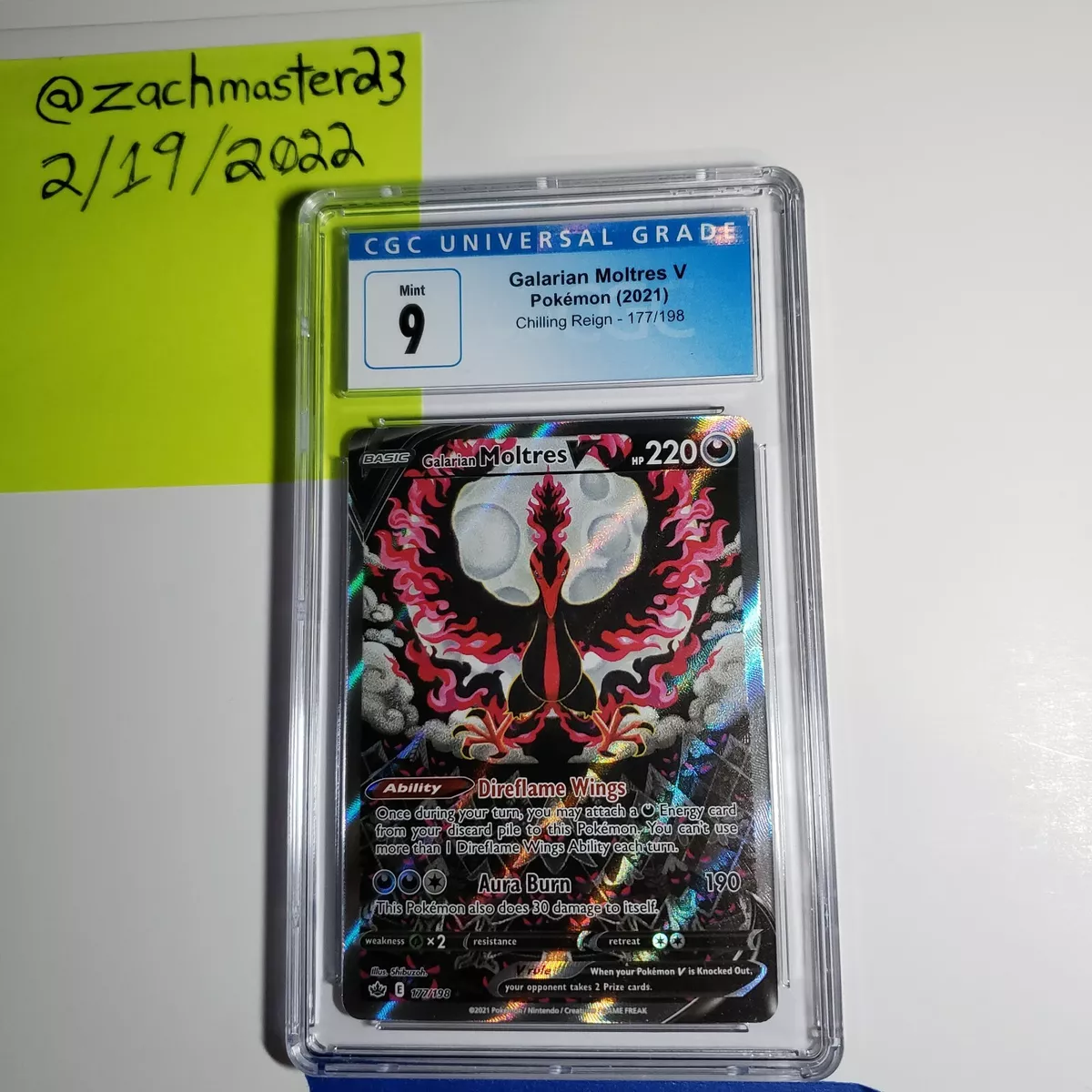 Galarian Moltres V (177/198) [Sword & Shield: Chilling Reign] PSA 9