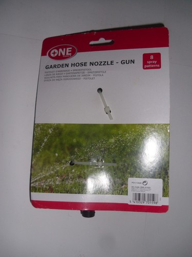2 x Pistola de boquilla de manguera de jardín 8 patrones de pulverización UNA HERRAMIENTA nueva jardín sin usar - Imagen 4 de 11
