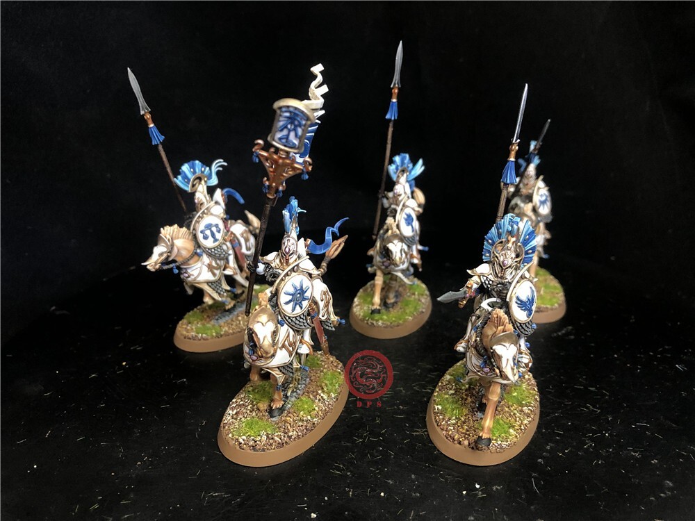 Warhammer AOS DPS painted Lumineth Realm-lords Vanari Dawnriders