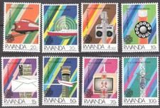 Rwanda 1984 World Communications Year Set MNH (SC# 1175-1182)