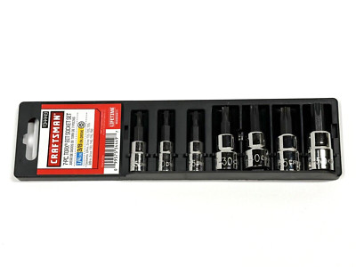 Craftsman 7-Pc Torx Bit Socket Set (34449) 1/4'' & 3/8'' Drive T15, T20, T25, T30