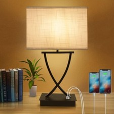 3-Way Dimmable Touch Control Table Lamp with USB Type C Port 21.38"