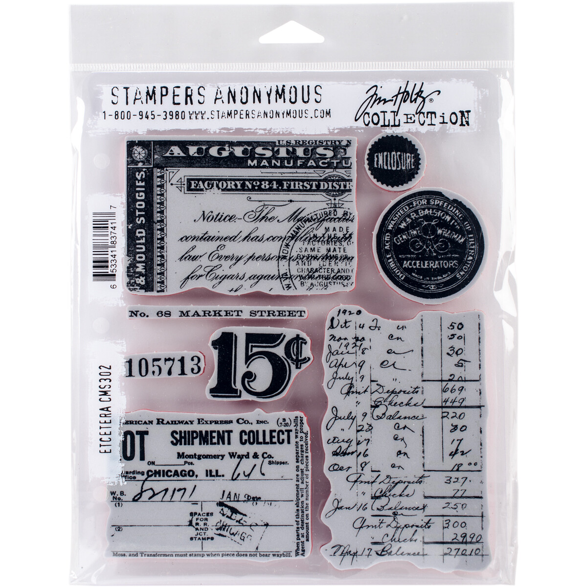 Tim Holtz Cling Rubber STAMPS EtCetera Cms302 Stampers Anonymous