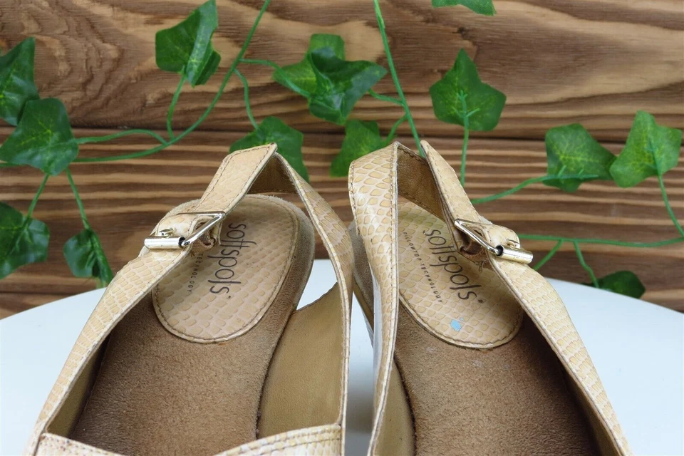 Zapatos de salón Softspots para mujer talla 6 W beige charol Foto 3 de 4