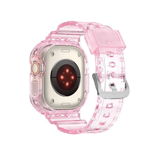 For Apple Watch Series Ultra 49MM TPU Clear Sport Band Strap + Bumper Case Cover - Picture 11 of 28