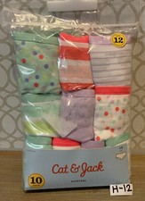 🌍 Cat & Jack Cotton Hipsters 10 Pack - Size 12,New ‼️